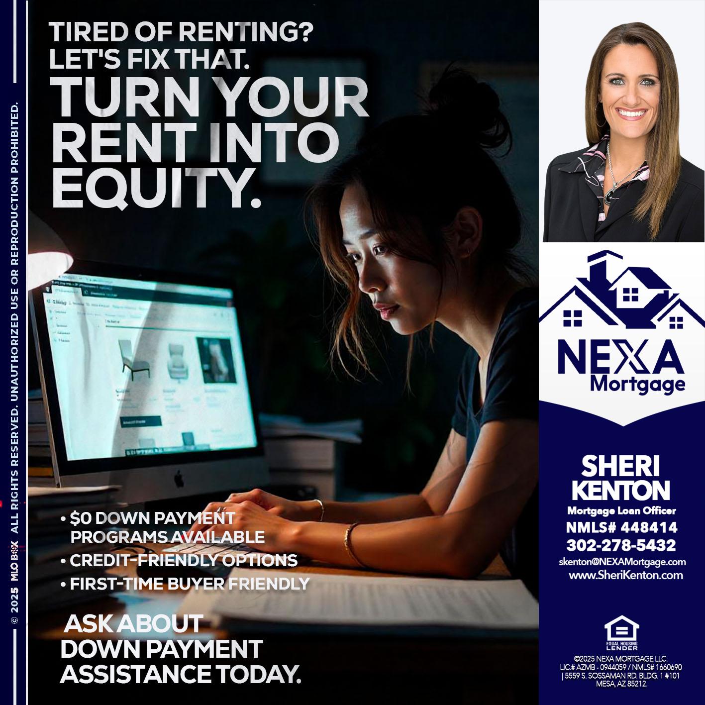tired of renting? - Sheri Kenton -Mortgage Loan Officer