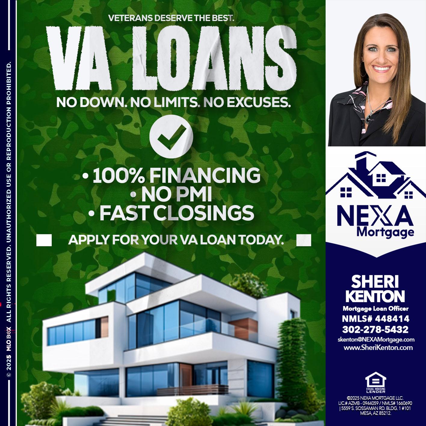 VA LOANS - Sheri Kenton -Mortgage Loan Officer