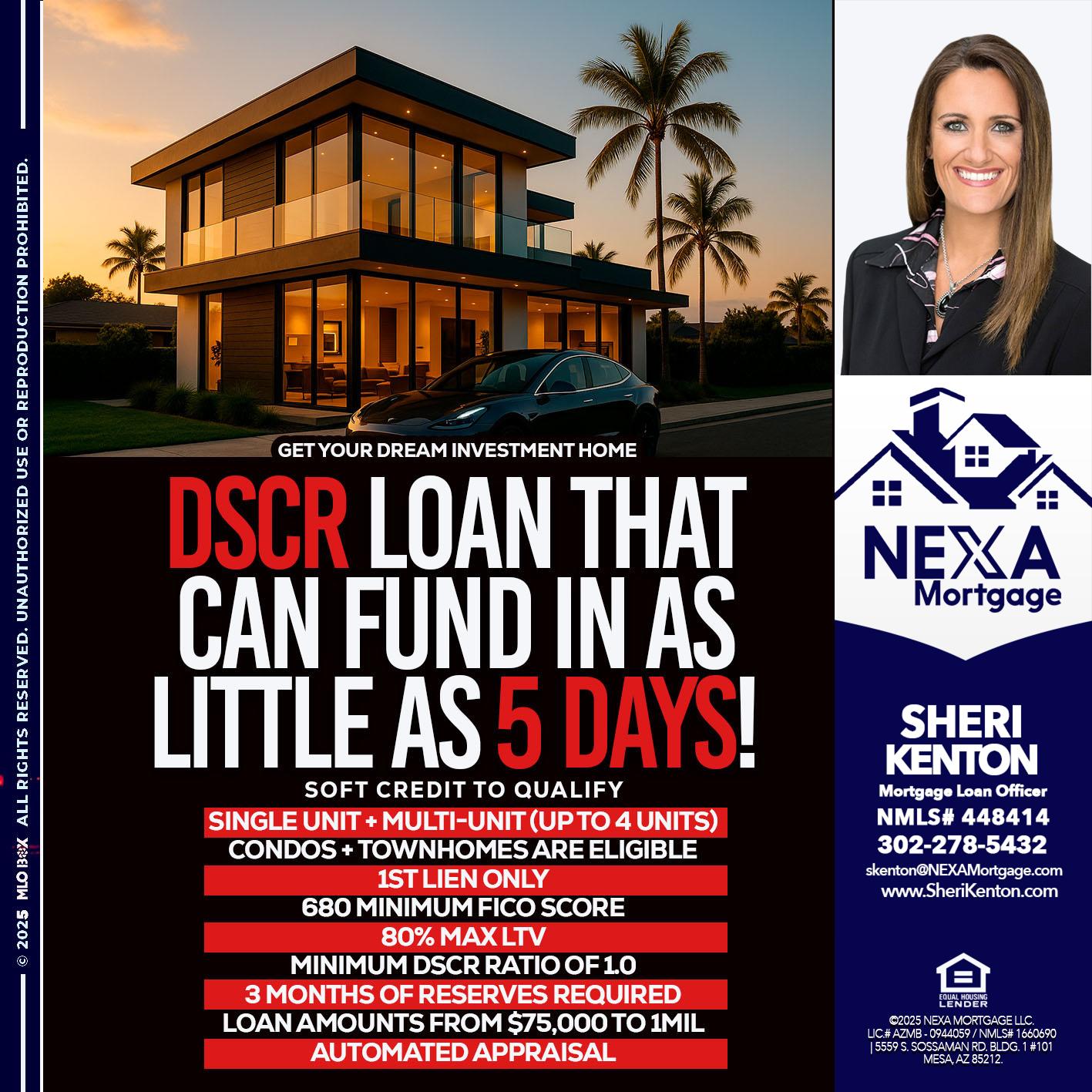 DSCR LOAN - Sheri Kenton -Mortgage Loan Officer