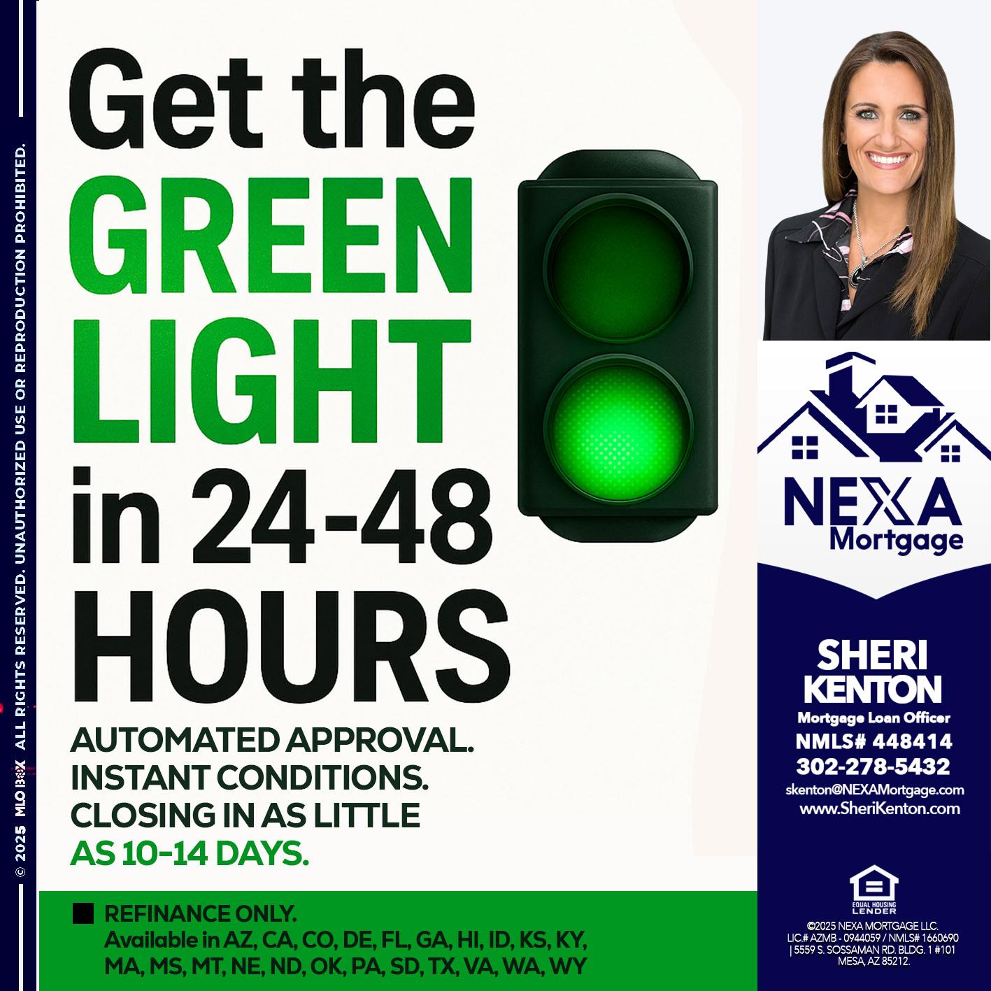 GET THE GREEN LIGHT - Sheri Kenton -Mortgage Loan Officer