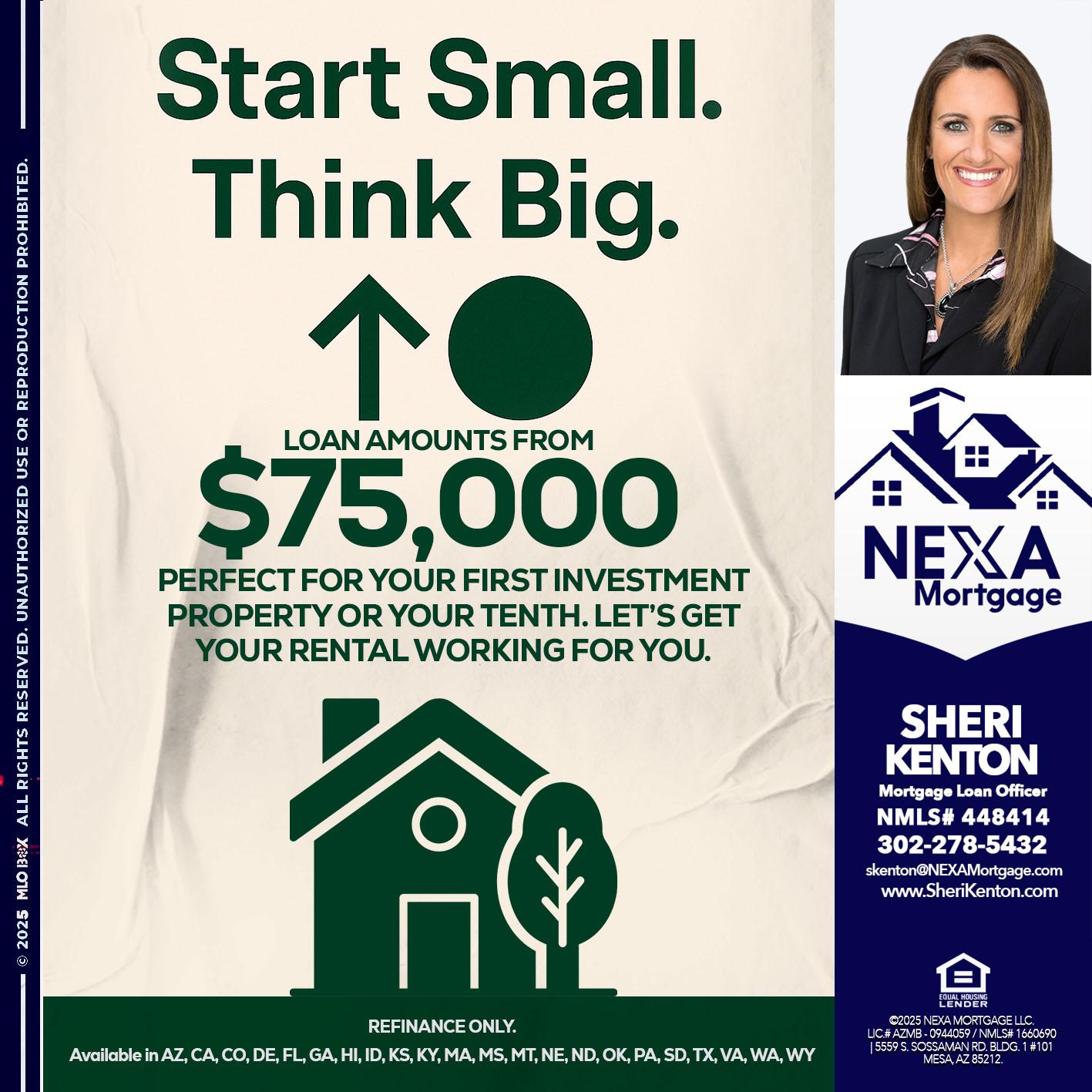 START SMALL - Sheri Kenton -Mortgage Loan Officer