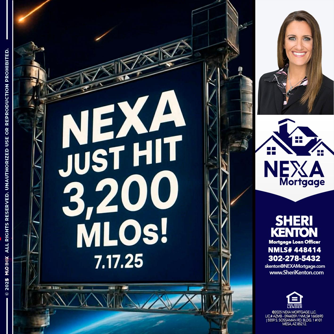 NEXA JUST HIT 3,200 - Sheri Kenton -Mortgage Loan Officer