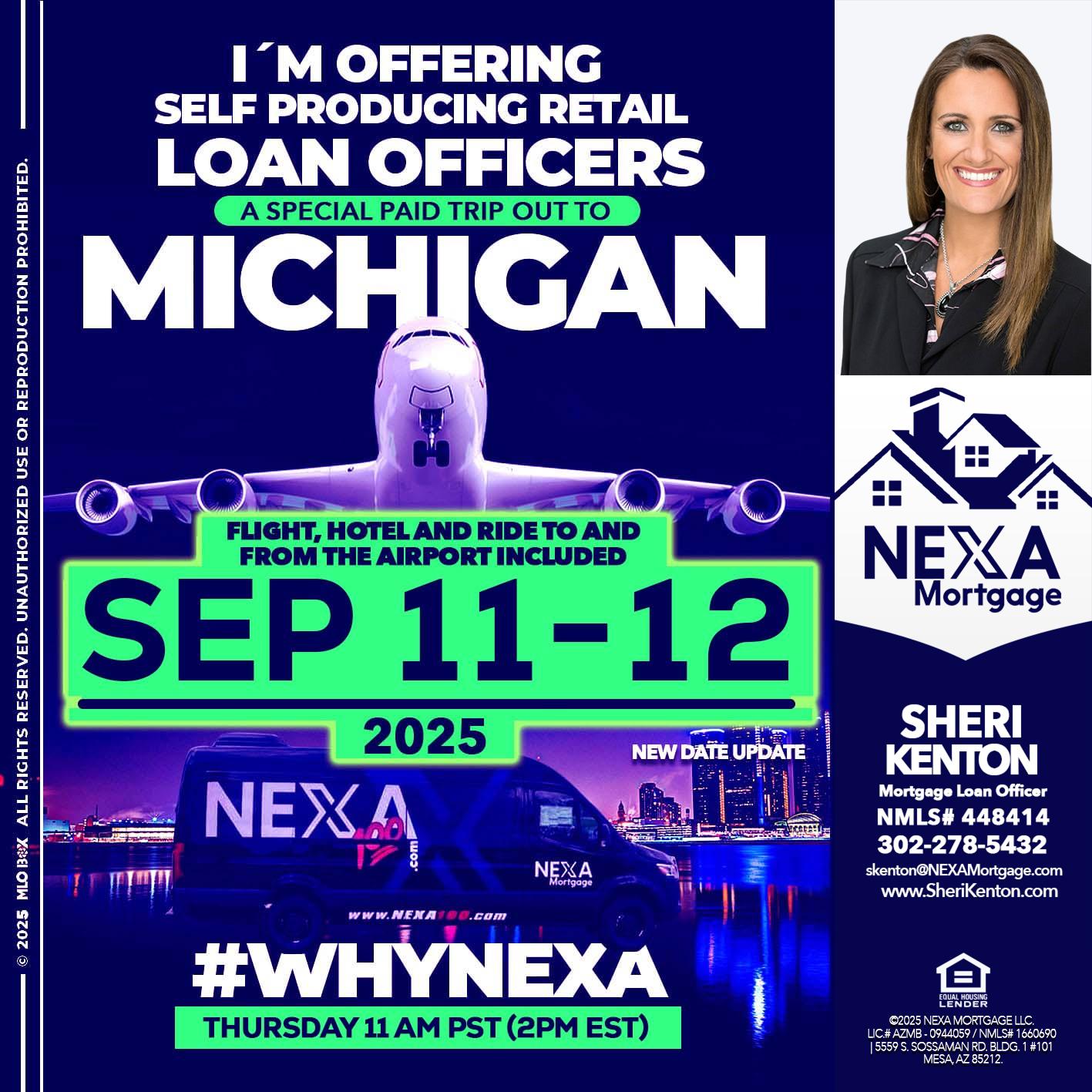 michigan sep 11-12 - Sheri Kenton -Mortgage Loan Officer