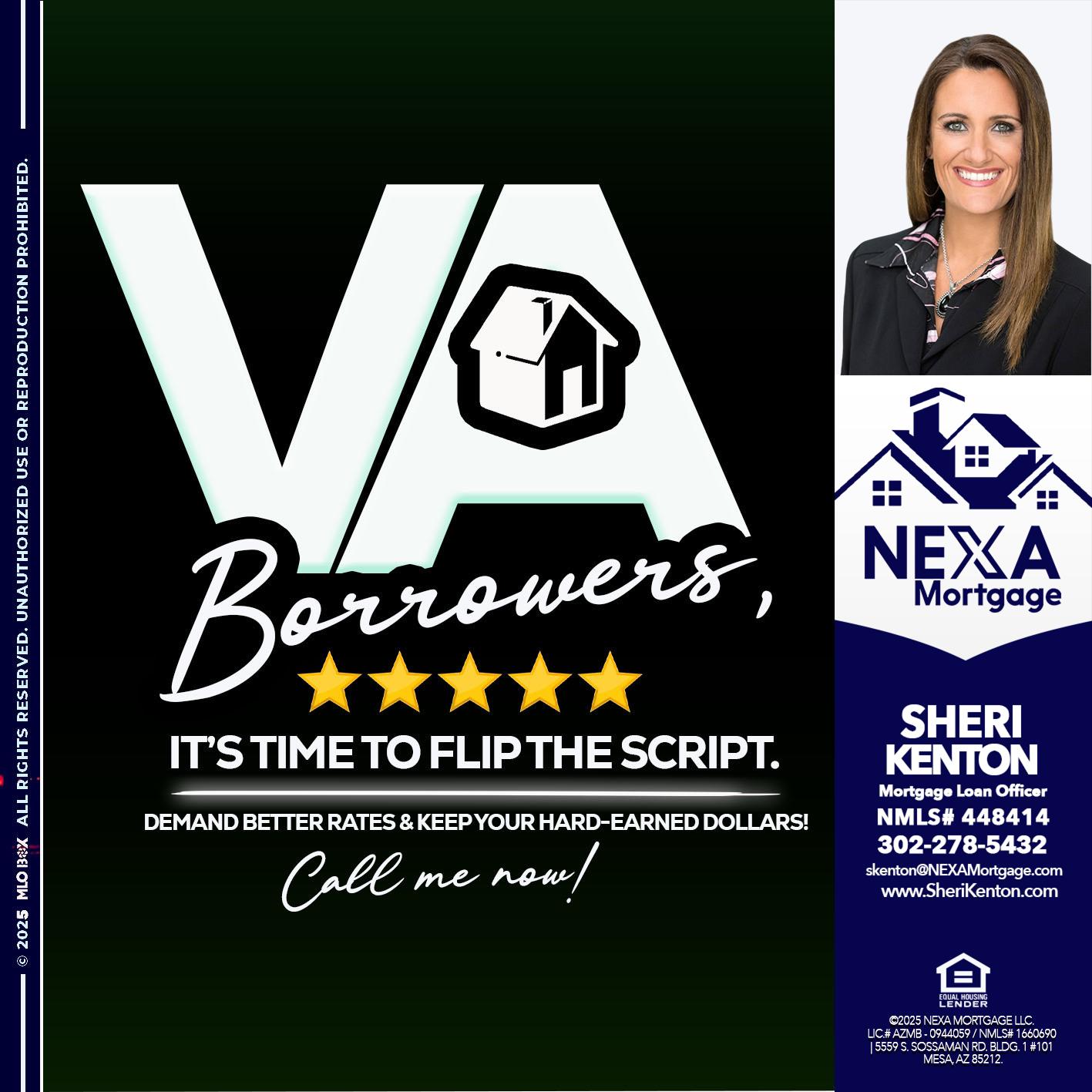 VA BORROWERS - Sheri Kenton -Mortgage Loan Officer