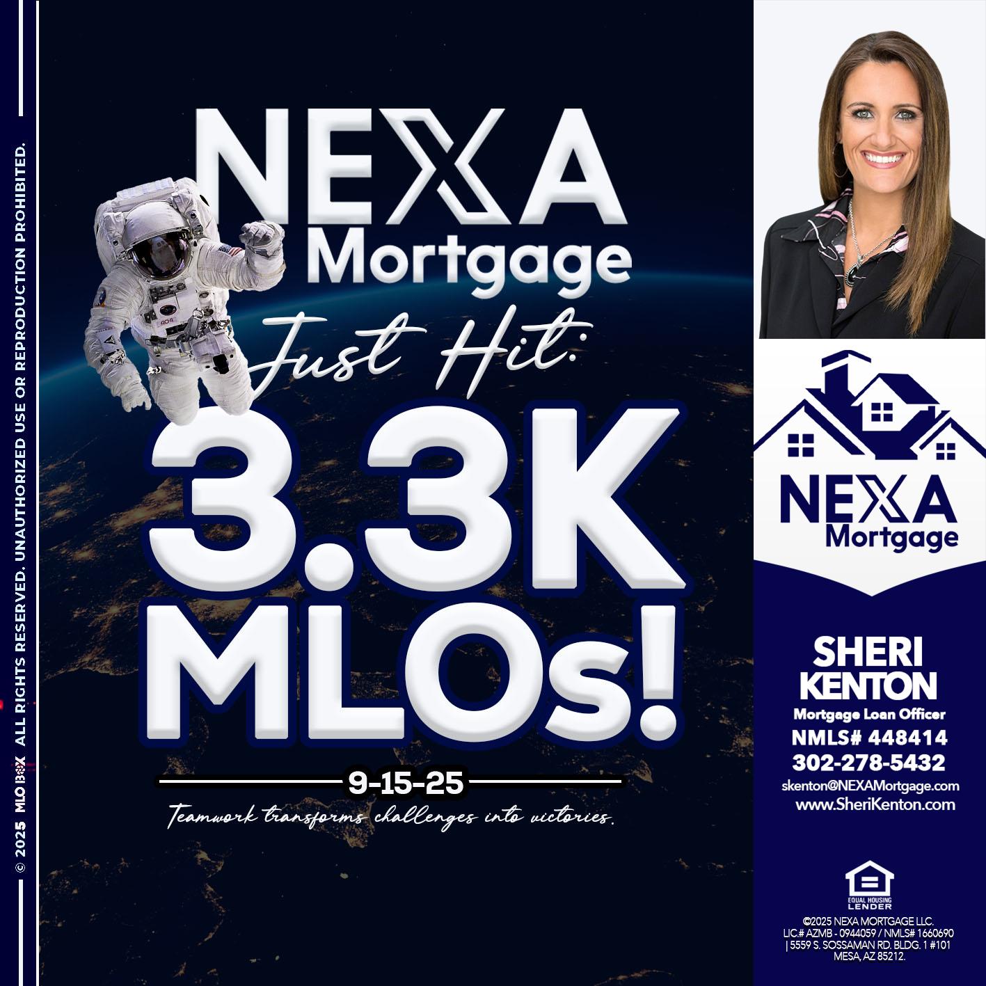 3.3K - Sheri Kenton -Mortgage Loan Officer