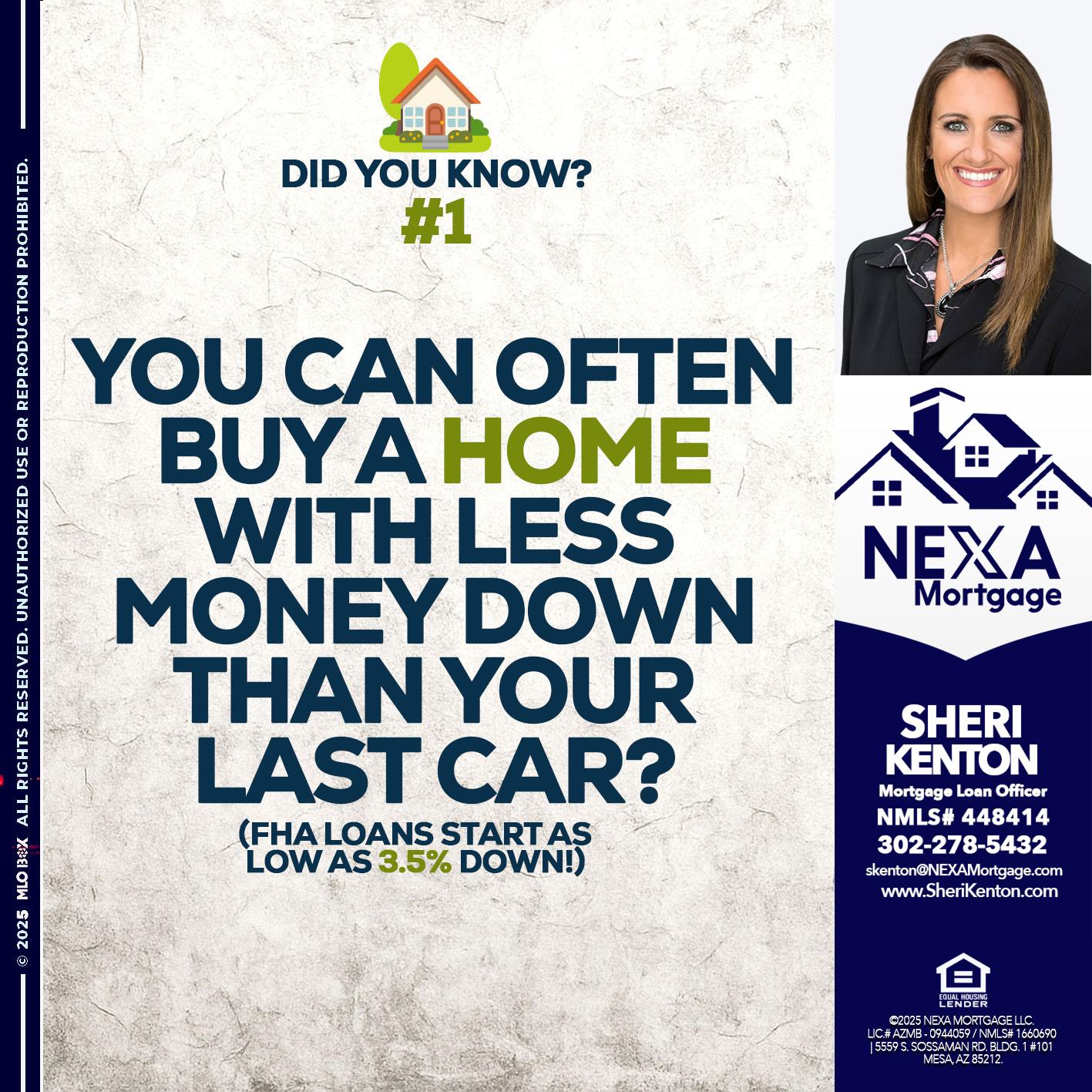 DID YOU KNOW #1 - Sheri Kenton -Mortgage Loan Officer