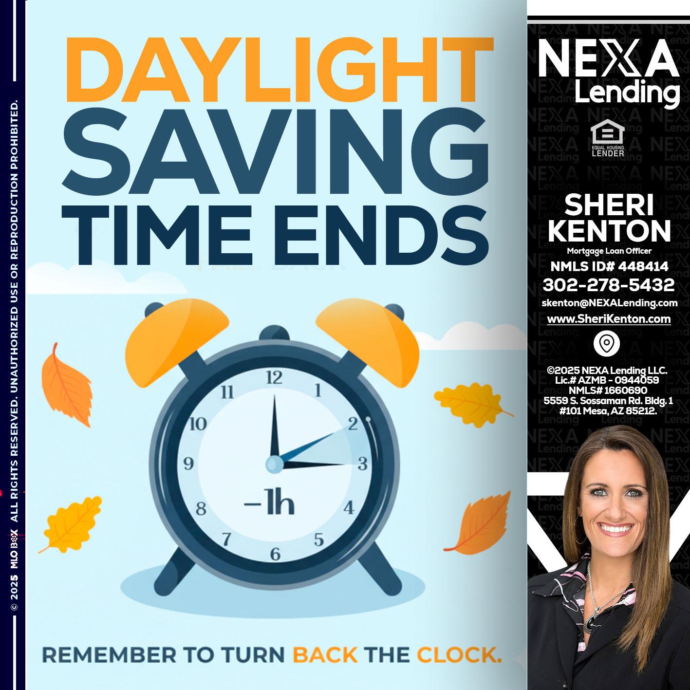 daylight saving - Sheri Kenton -Mortgage Loan Officer