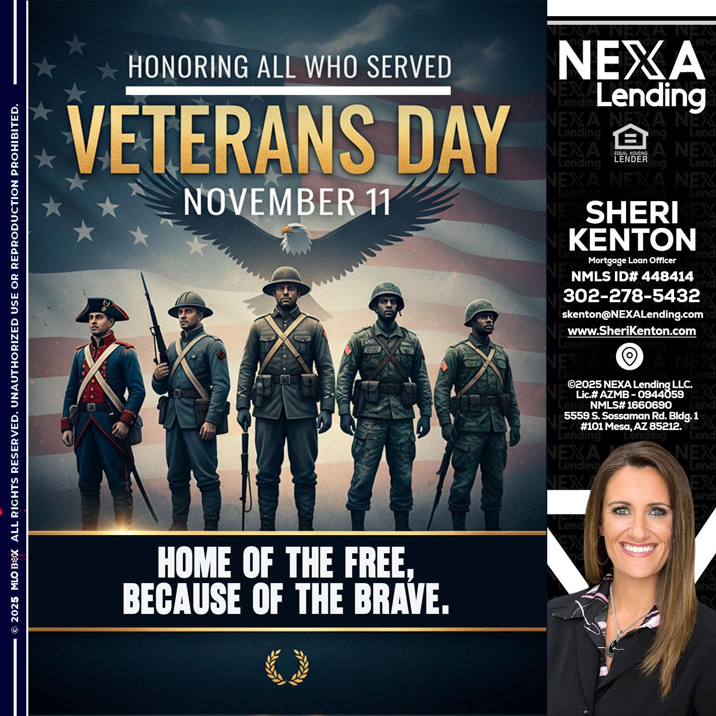 Veterans Day - Sheri Kenton -Mortgage Loan Officer