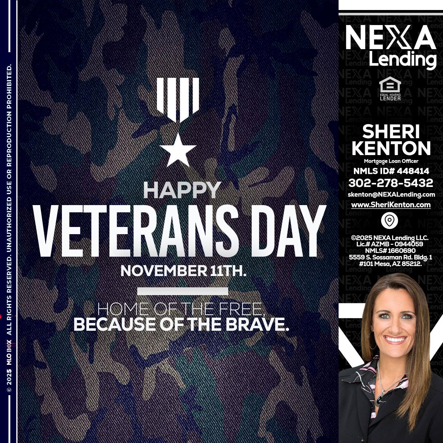 VETERANS DAY - Sheri Kenton -Mortgage Loan Officer