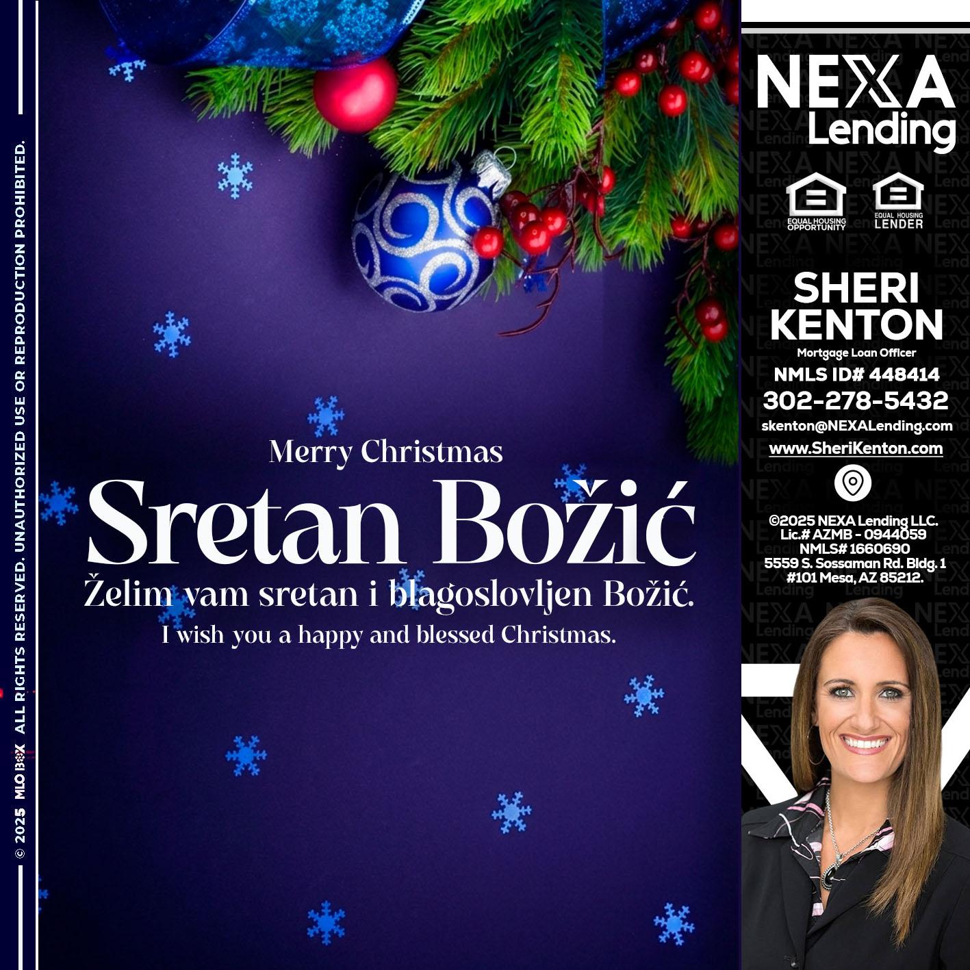 Sretan Božić - Sheri Kenton -Mortgage Loan Officer