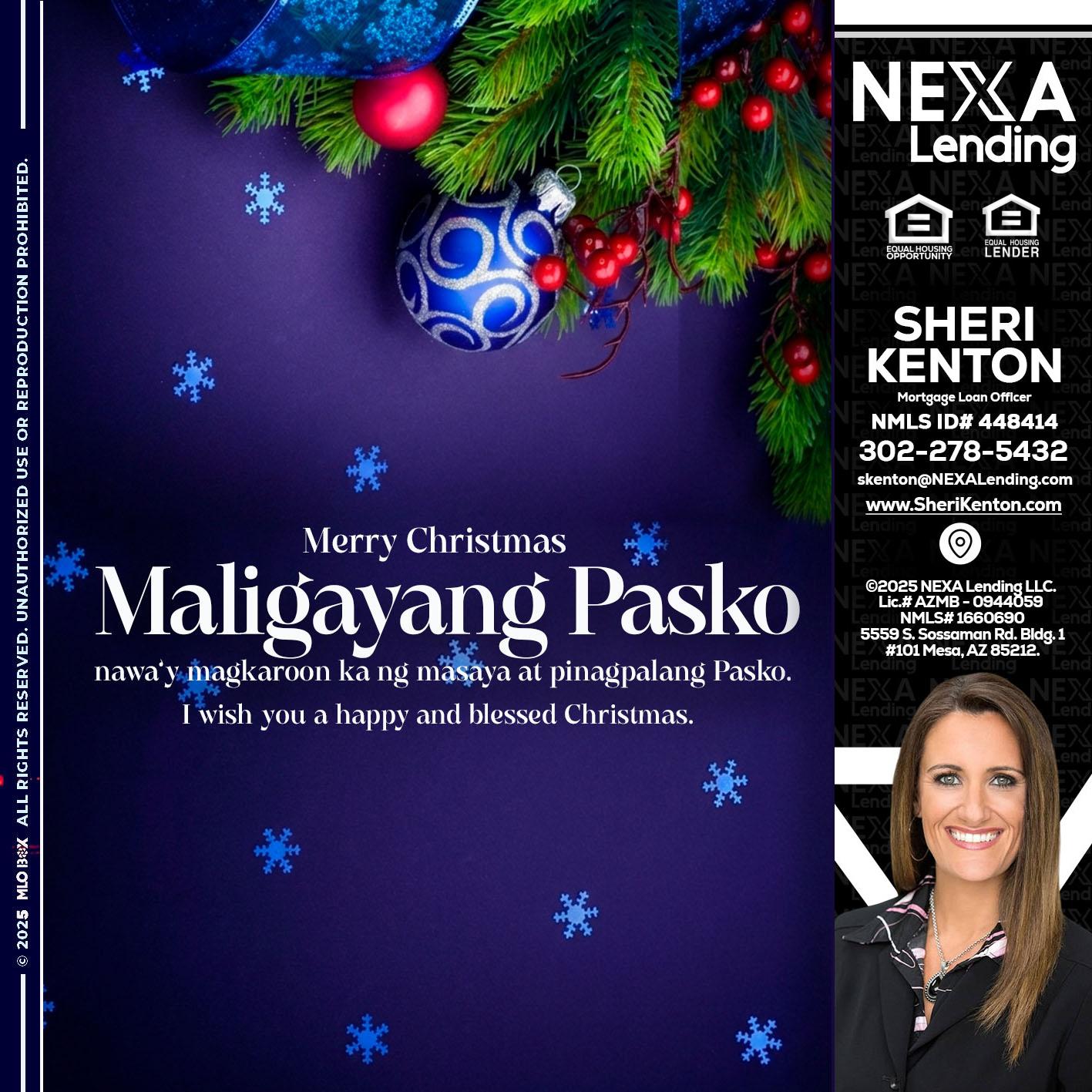 Maligayang Pasko - Sheri Kenton -Mortgage Loan Officer