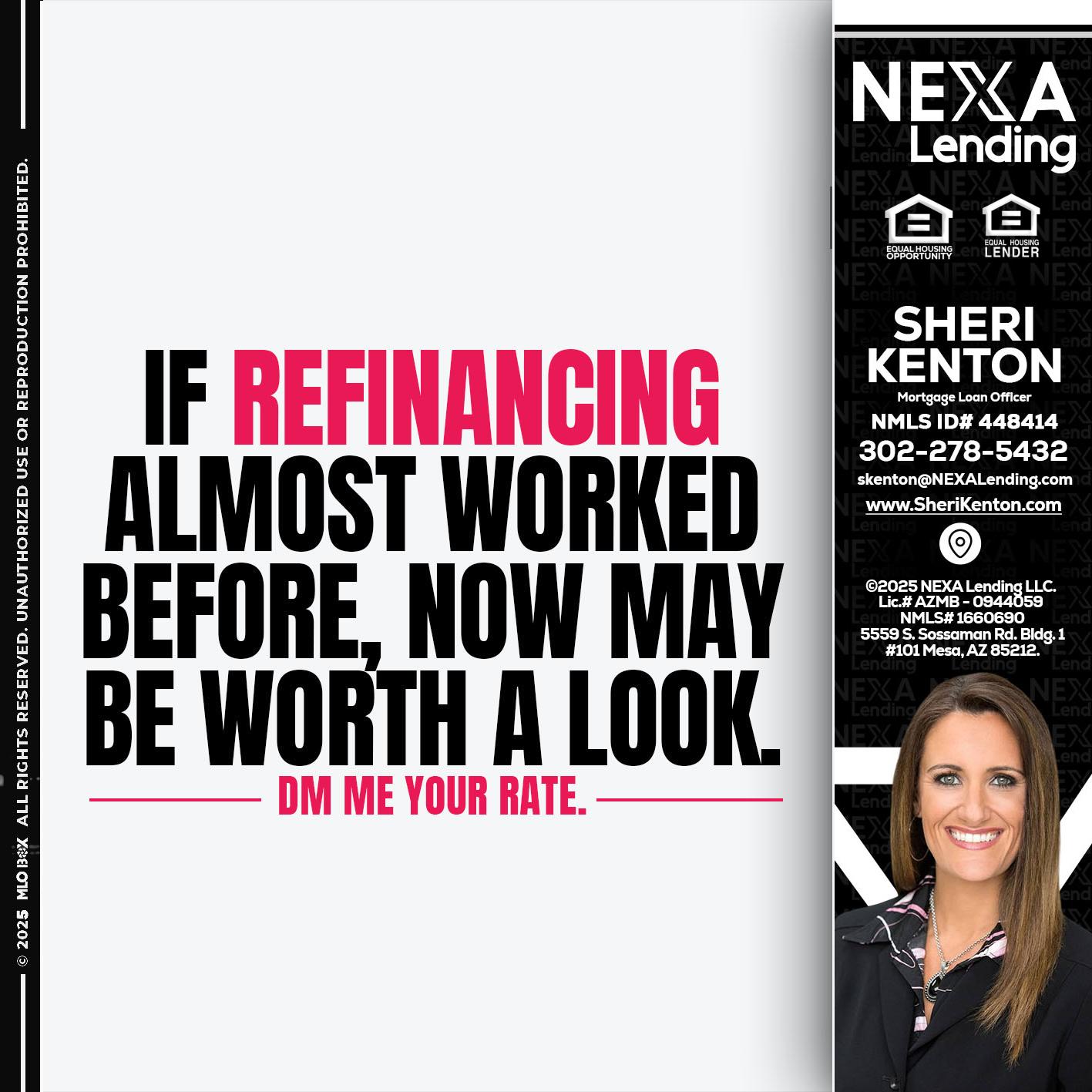 if refinancing - Sheri Kenton -Mortgage Loan Officer