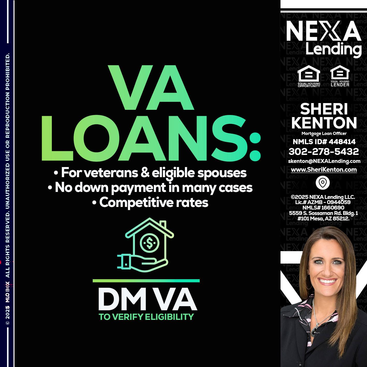 VA LOANS - Sheri Kenton -Mortgage Loan Officer
