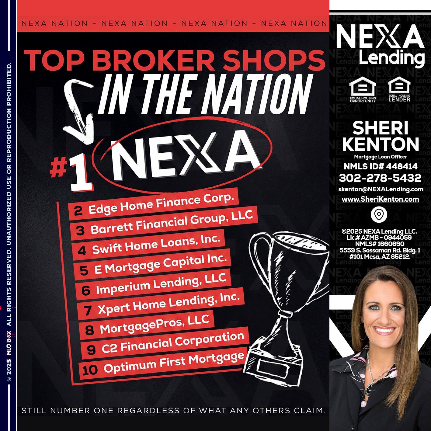 top broker - Sheri Kenton -Mortgage Loan Officer