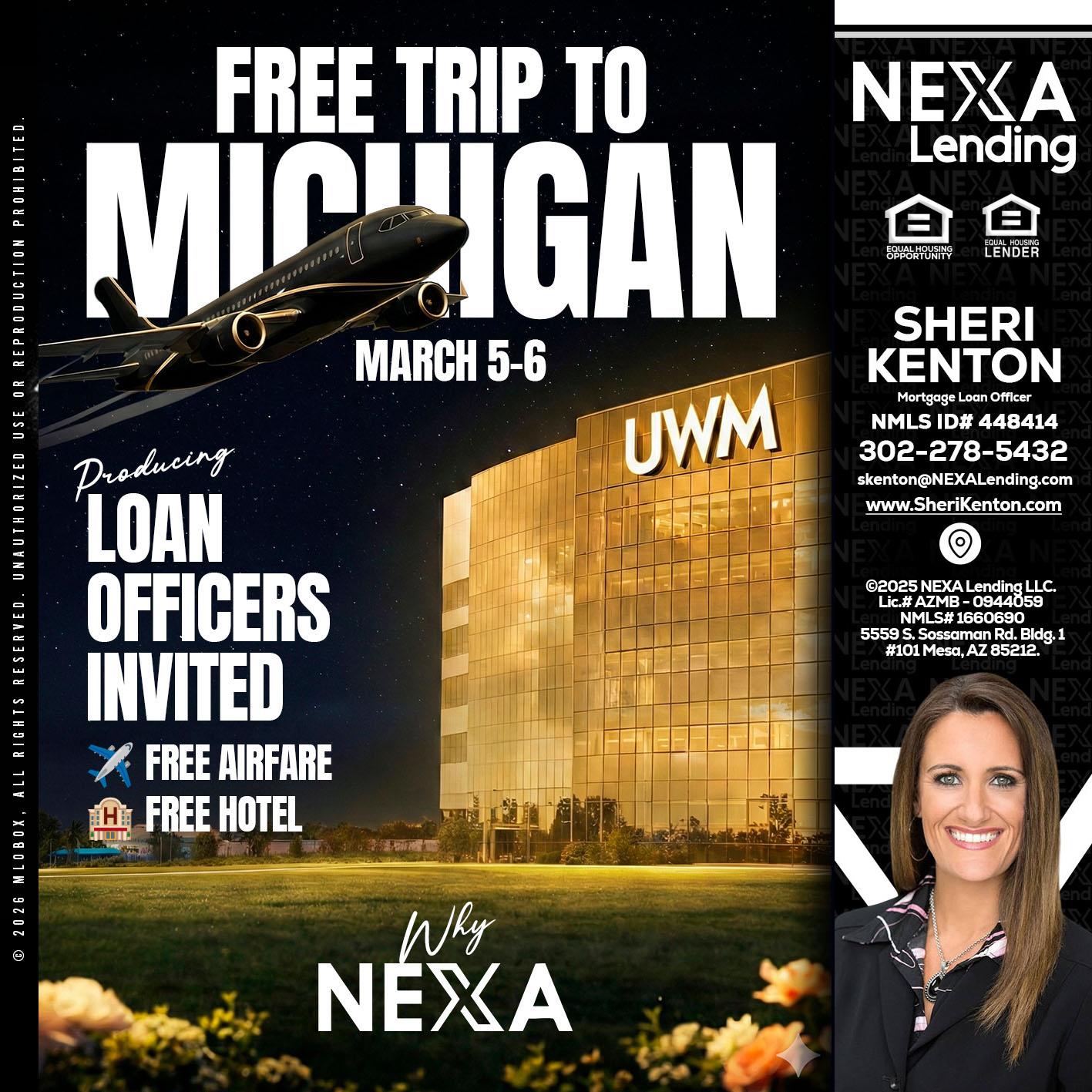 free Michigan trip - Sheri Kenton -Mortgage Loan Officer