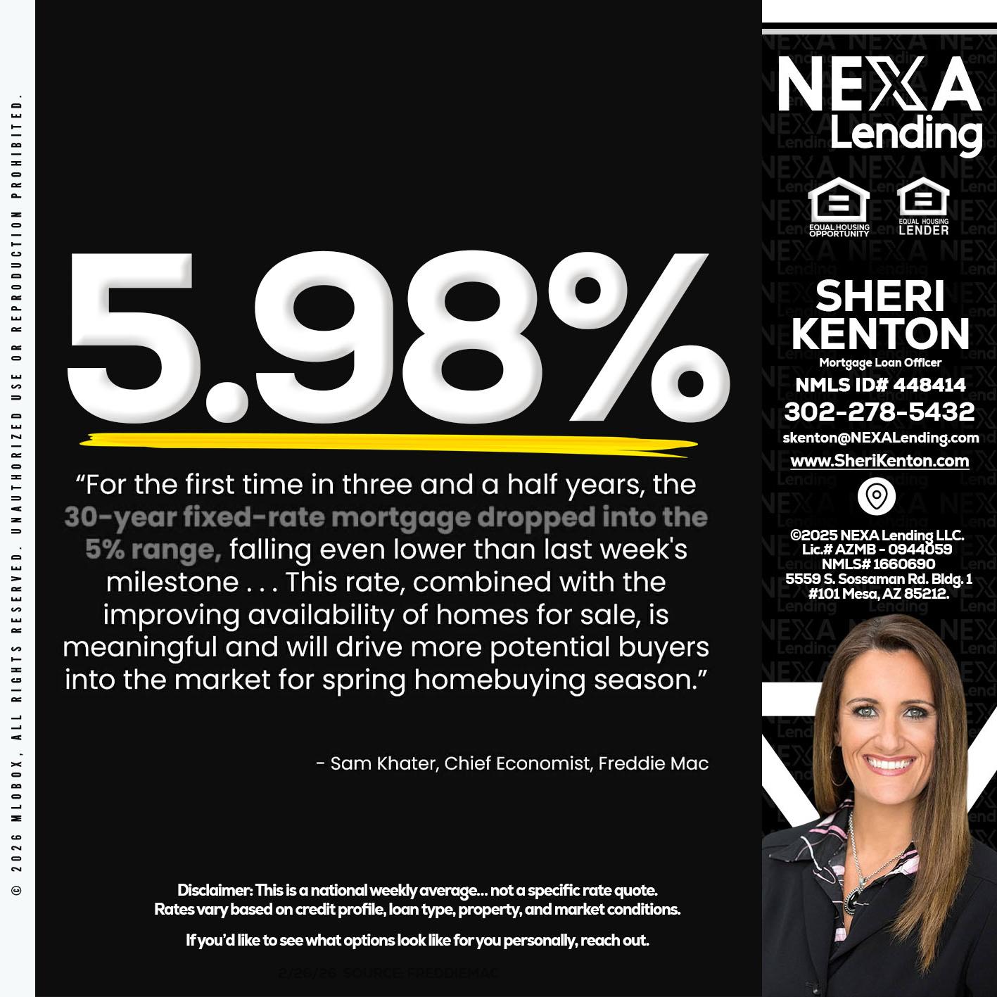 5.98% - Sheri Kenton -Mortgage Loan Officer