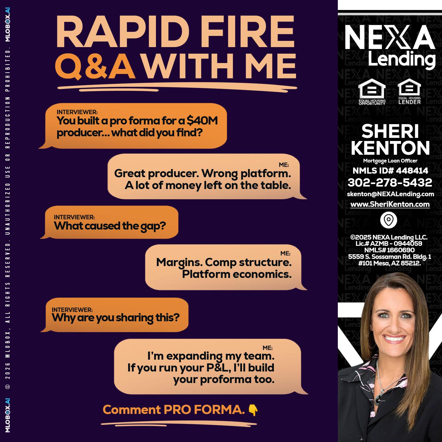 RAPID FIRE - Sheri Kenton -Mortgage Loan Officer