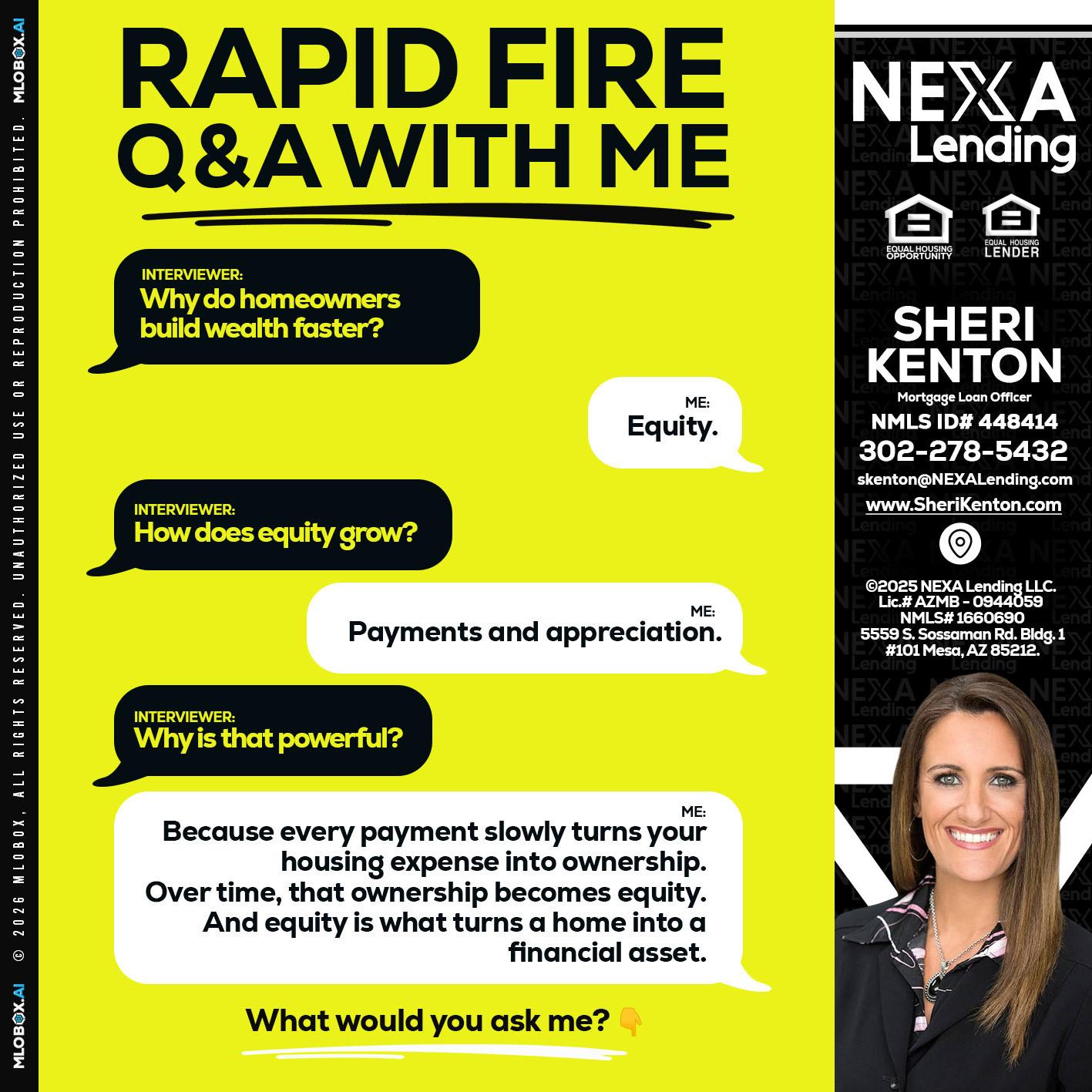 RAPID FIRE Q&A - Sheri Kenton -Mortgage Loan Officer
