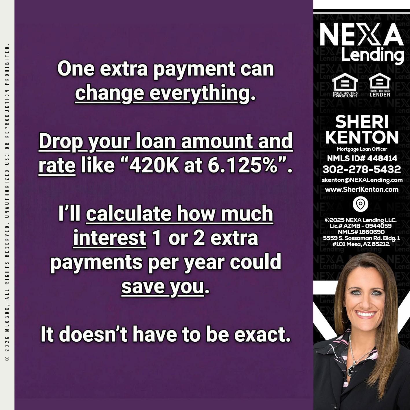 ONE EXTRA - Sheri Kenton -Mortgage Loan Officer