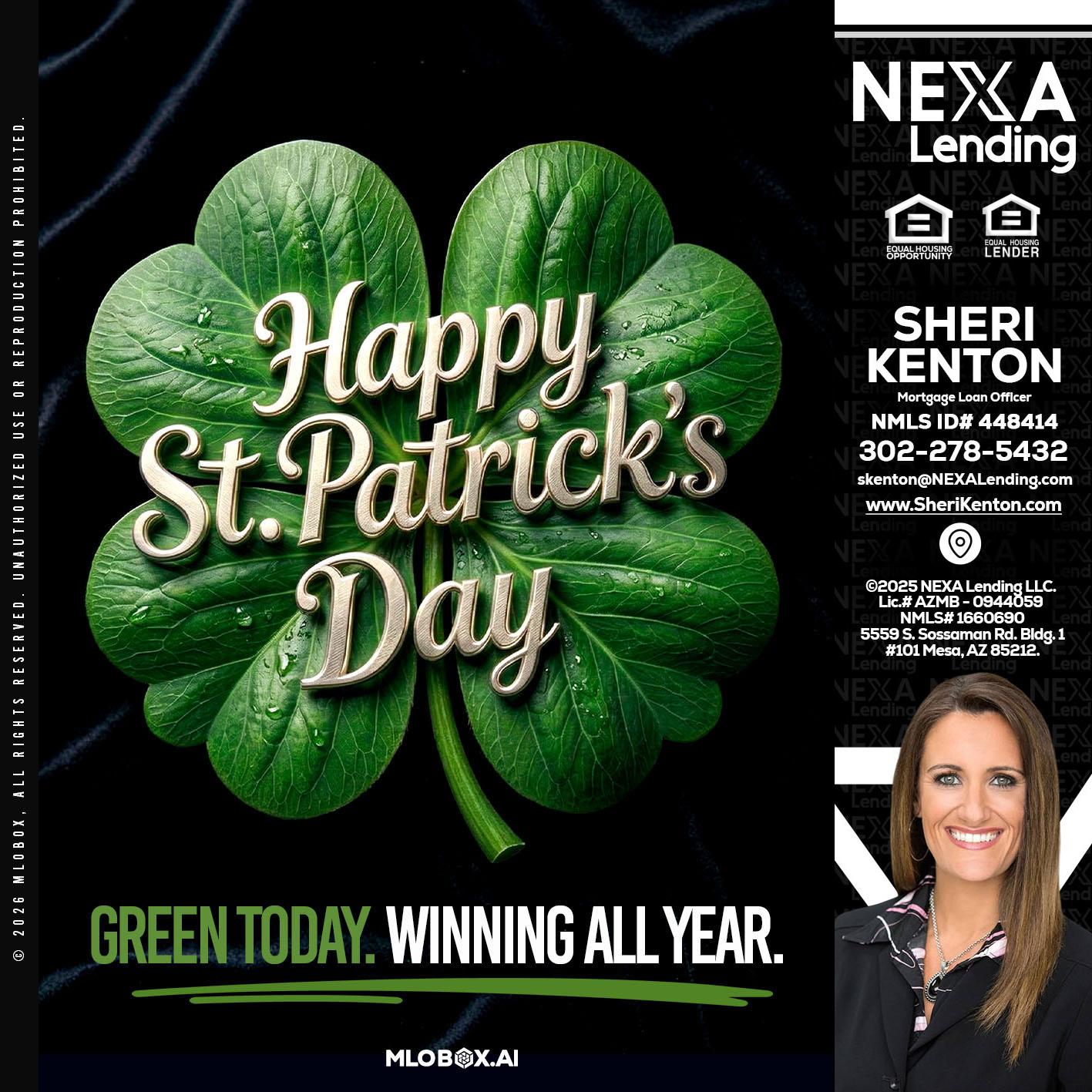 happy st. Patricks day - Sheri Kenton -Mortgage Loan Officer