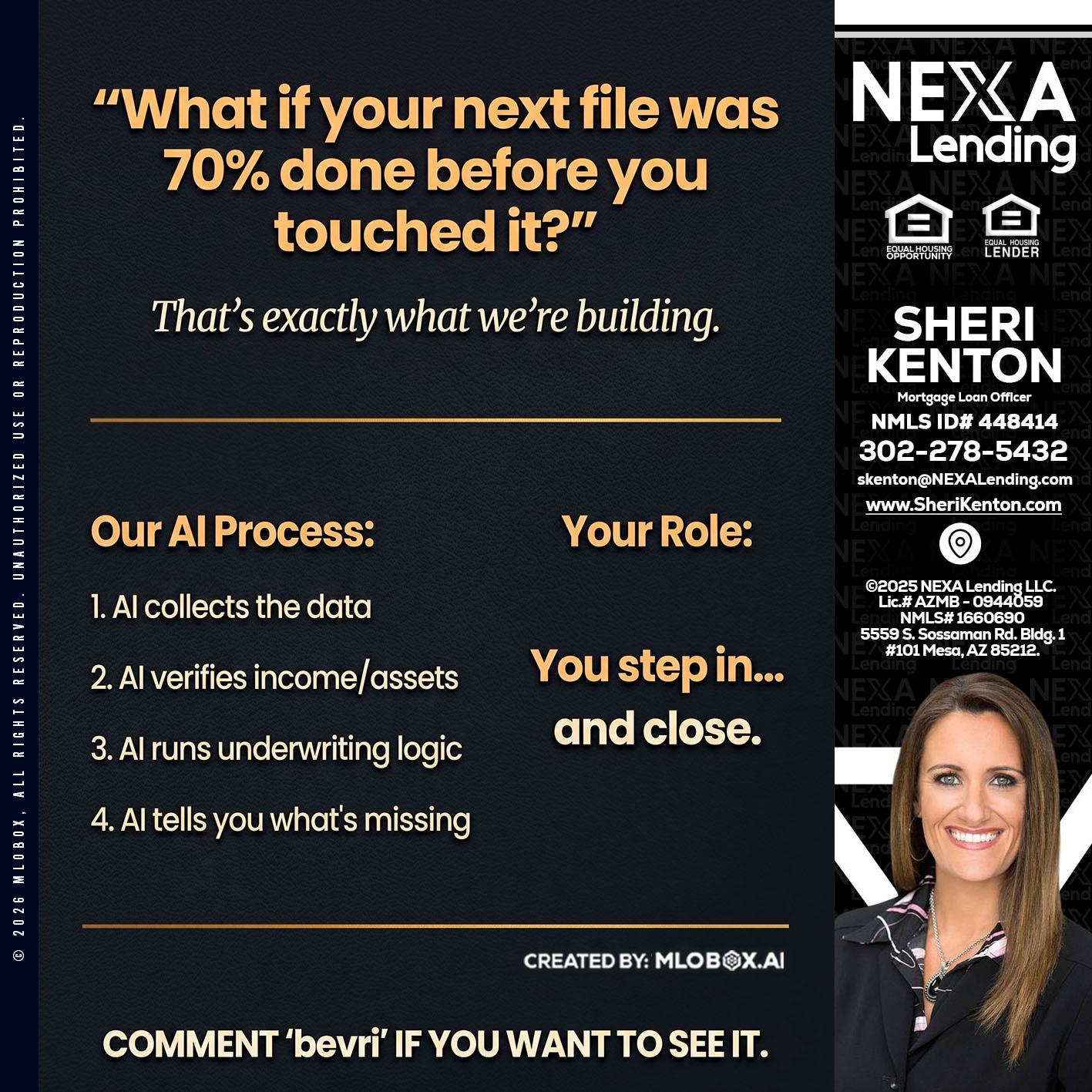 WHAT IF YOUR - Sheri Kenton -Mortgage Loan Officer