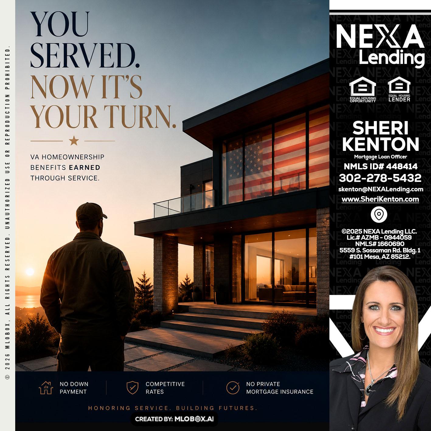 YOU SERVED - Sheri Kenton -Mortgage Loan Officer