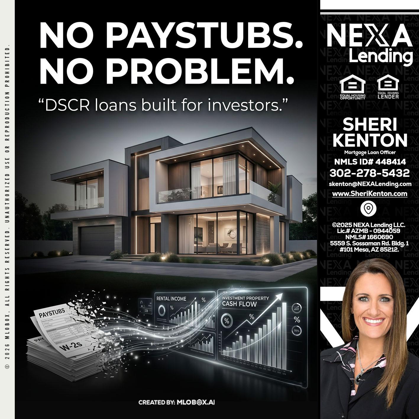 no paystub - Sheri Kenton -Mortgage Loan Officer