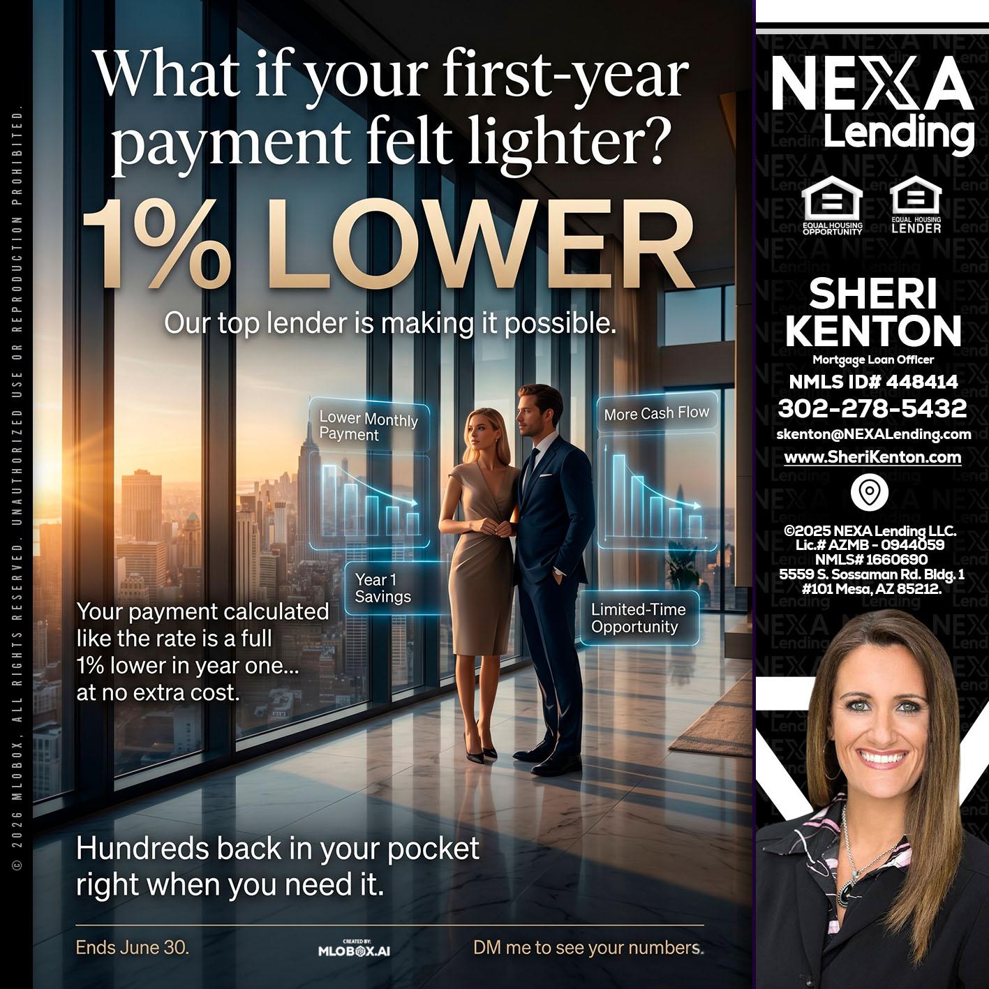 1% LOWER - Sheri Kenton -Mortgage Loan Officer