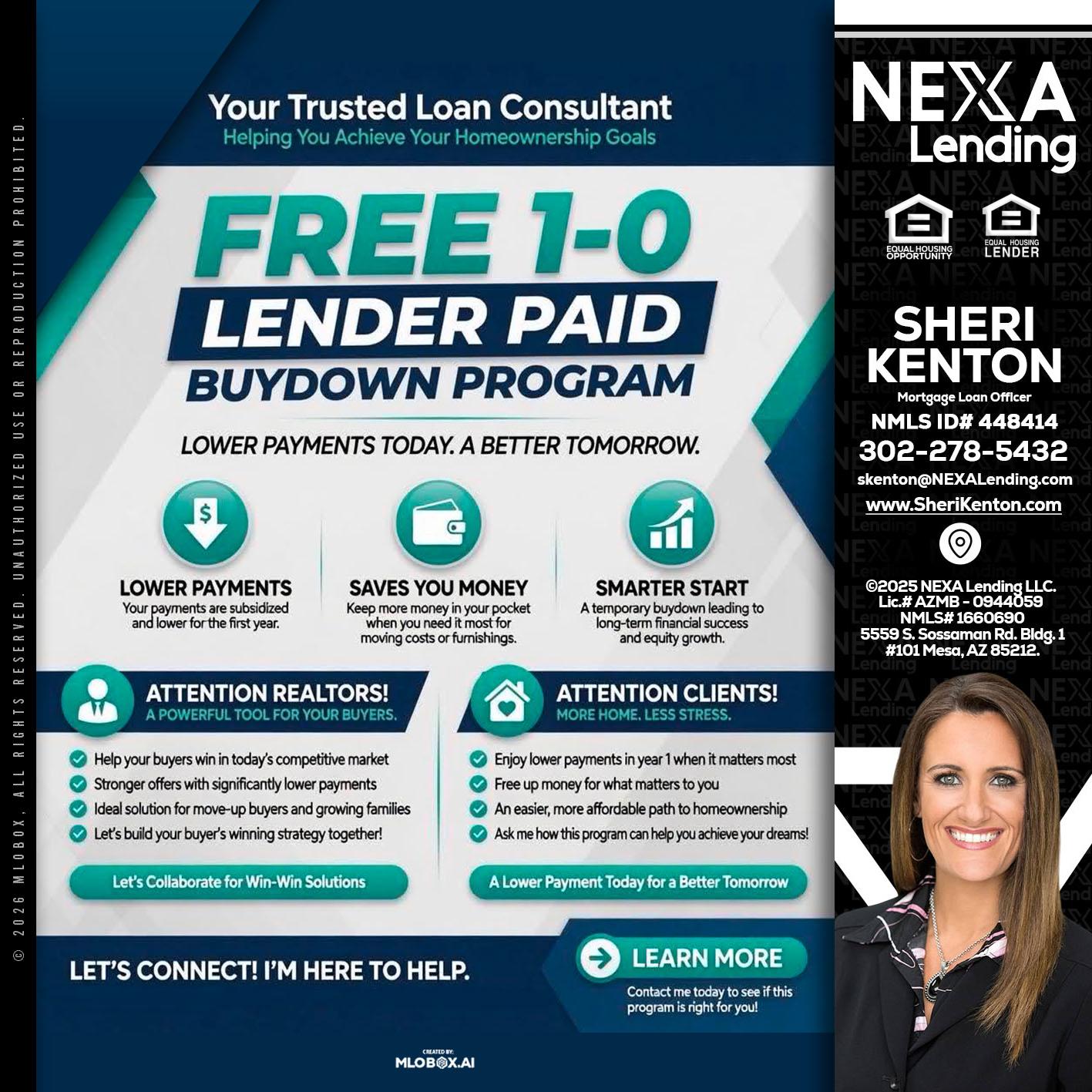 FREE 1-0 - Sheri Kenton -Mortgage Loan Officer