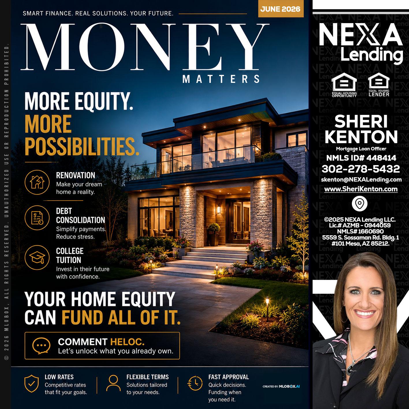 MONEY MATTERS - Sheri Kenton -Mortgage Loan Officer