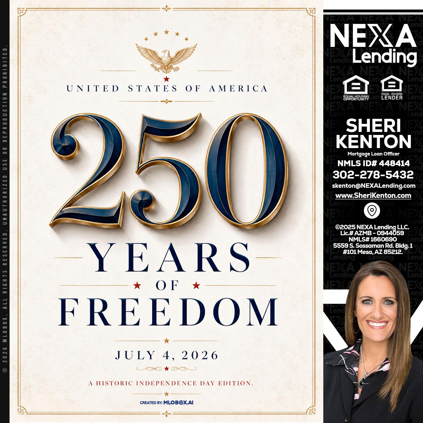 250 YEARS - Sheri Kenton -Mortgage Loan Officer