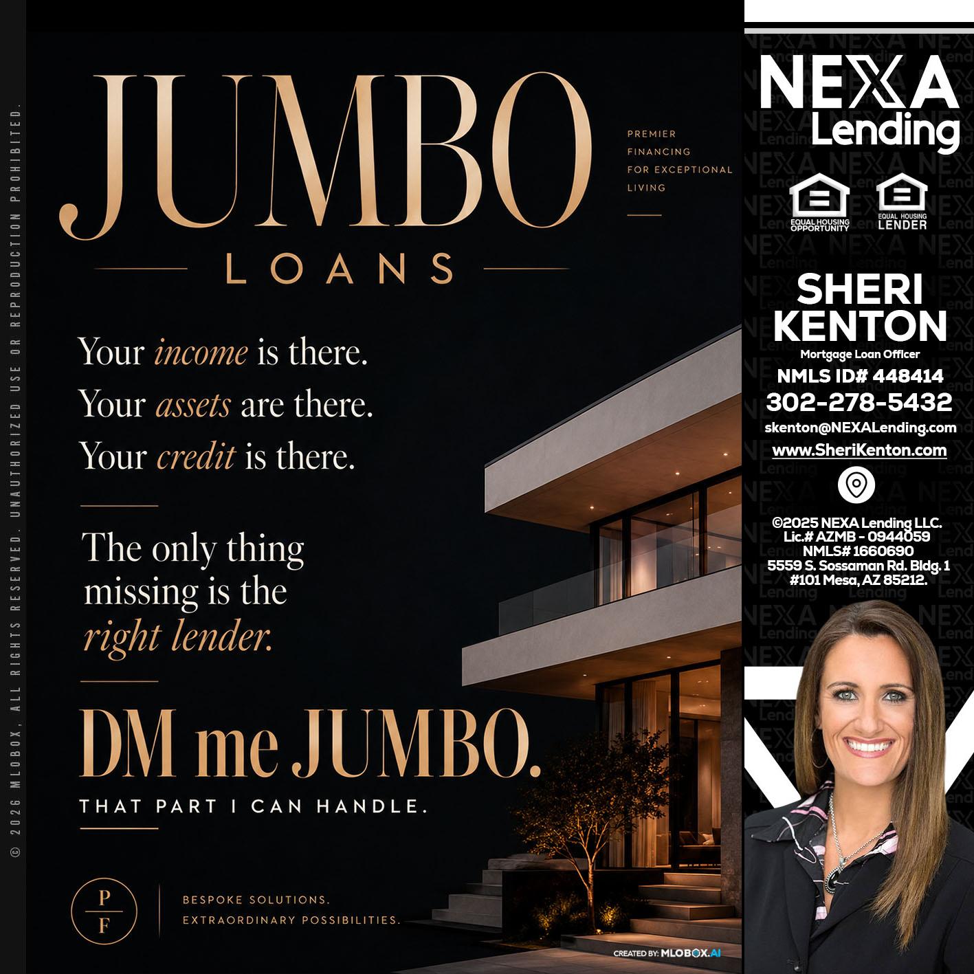 JUMBO LOANS - Sheri Kenton -Mortgage Loan Officer