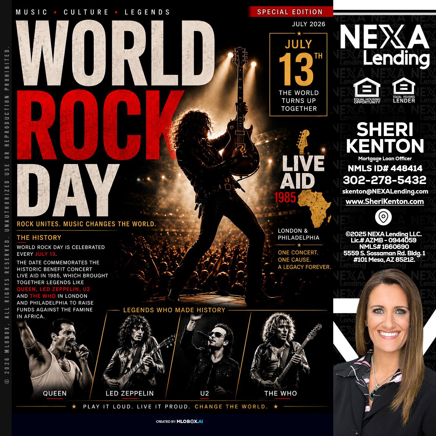 WORLD ROCK MUSIC DAY - Sheri Kenton -Mortgage Loan Officer